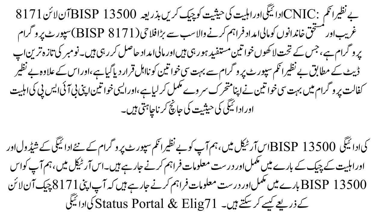 8171 Check Online BISP 13500 Payment