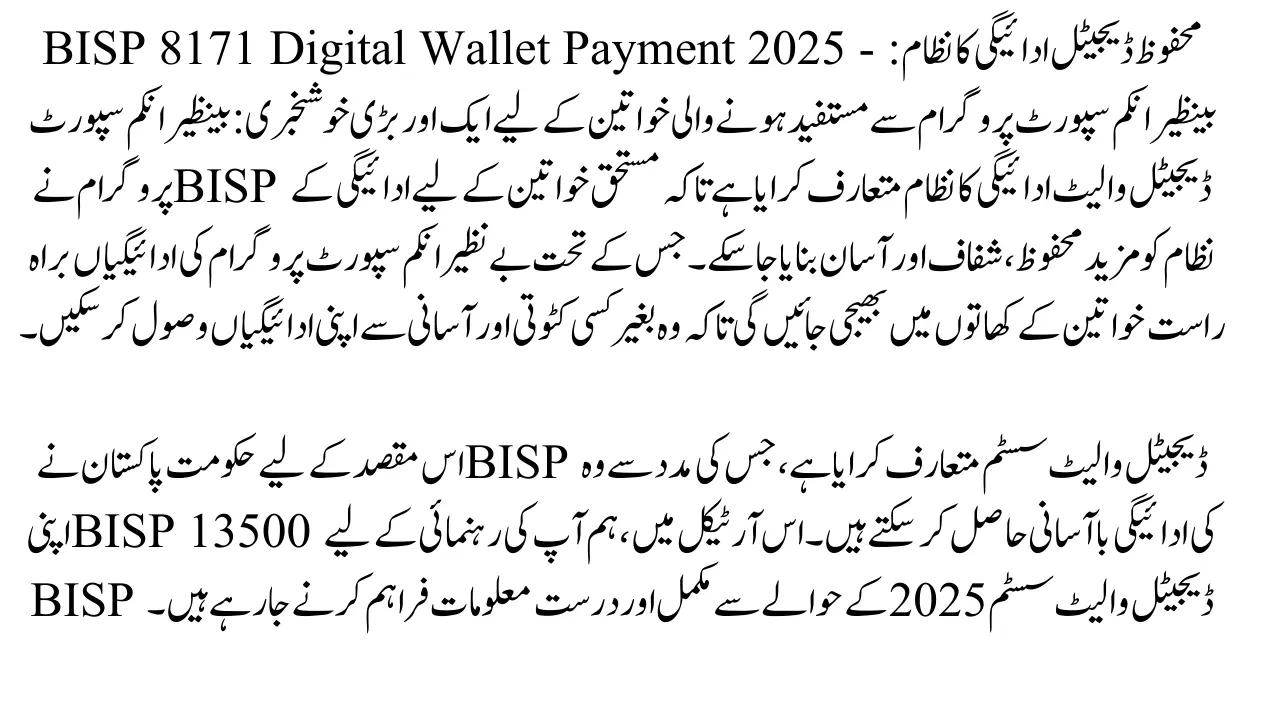 BISP 8171 Digital Wallet Payment System 2025 – Secure Digital Payment System