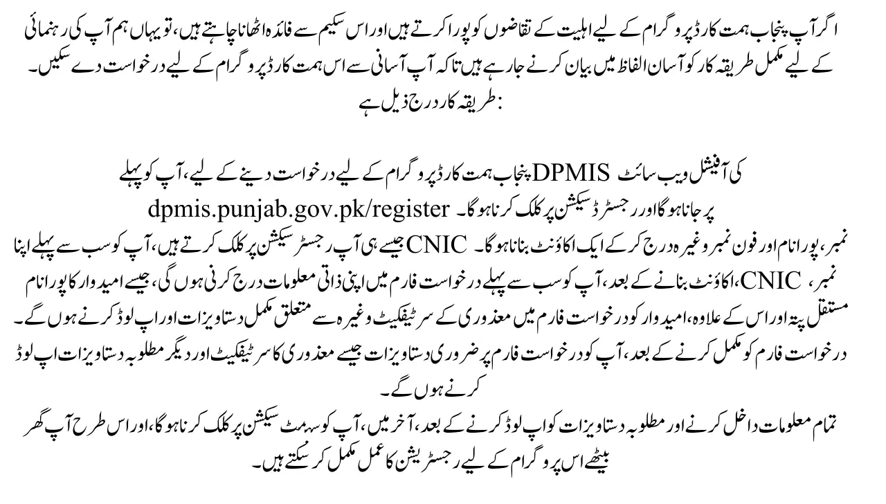 How to Apply For the CM Punjab Himmat Card Program 2025