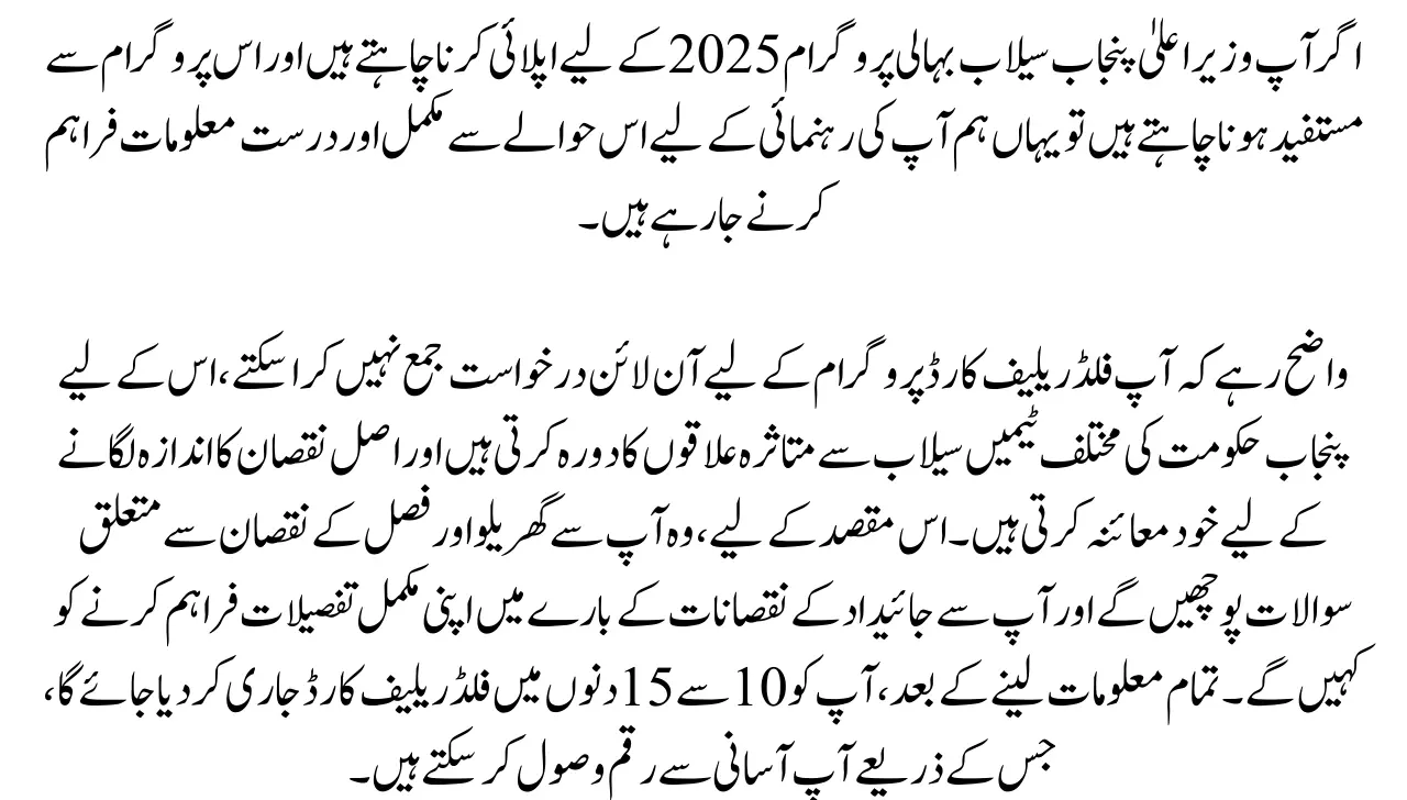 How to Apply for Punjab Flood Relief Card 2025 Step by Step Guide