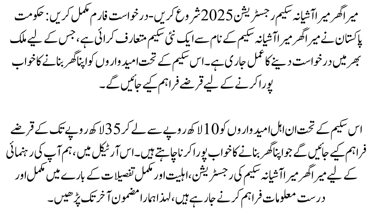 Mera Ghar Mera Ashiana Scheme Registration Start 2025 - Complete Application Form