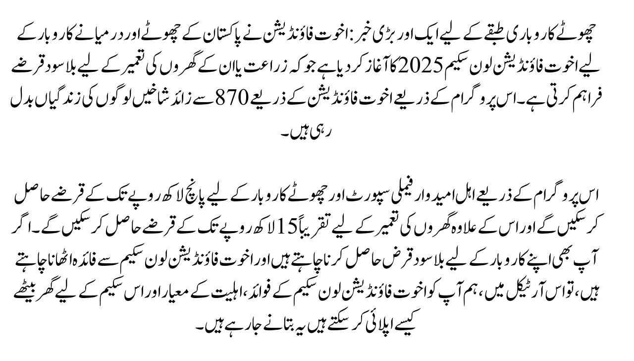 Akhuwat Foundation Loan 2025 Interest-Free Loan Details, Eligibility & How to Apply